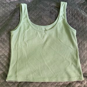 Blueish-green cropped tank top